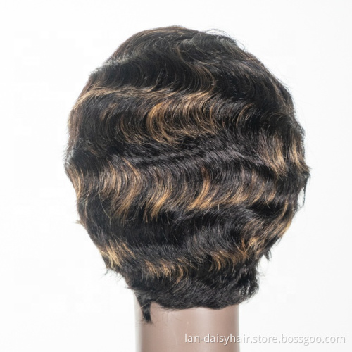 Most Popular Hair Texture 100 Percent Authentic Human Hair Brazilian Pixie  Short Curly Hair Wigs